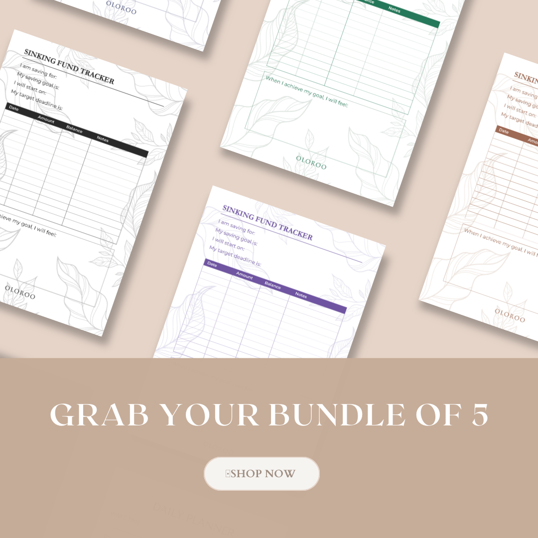Sinking Fund Tracker Bundle of 5