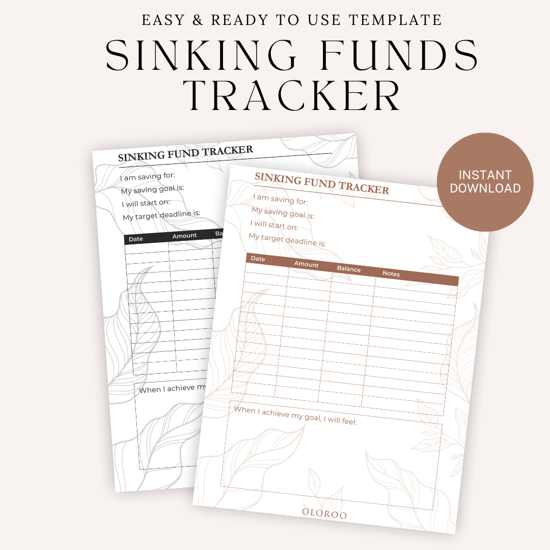 Sinking Fund Tracker Bundle of 5