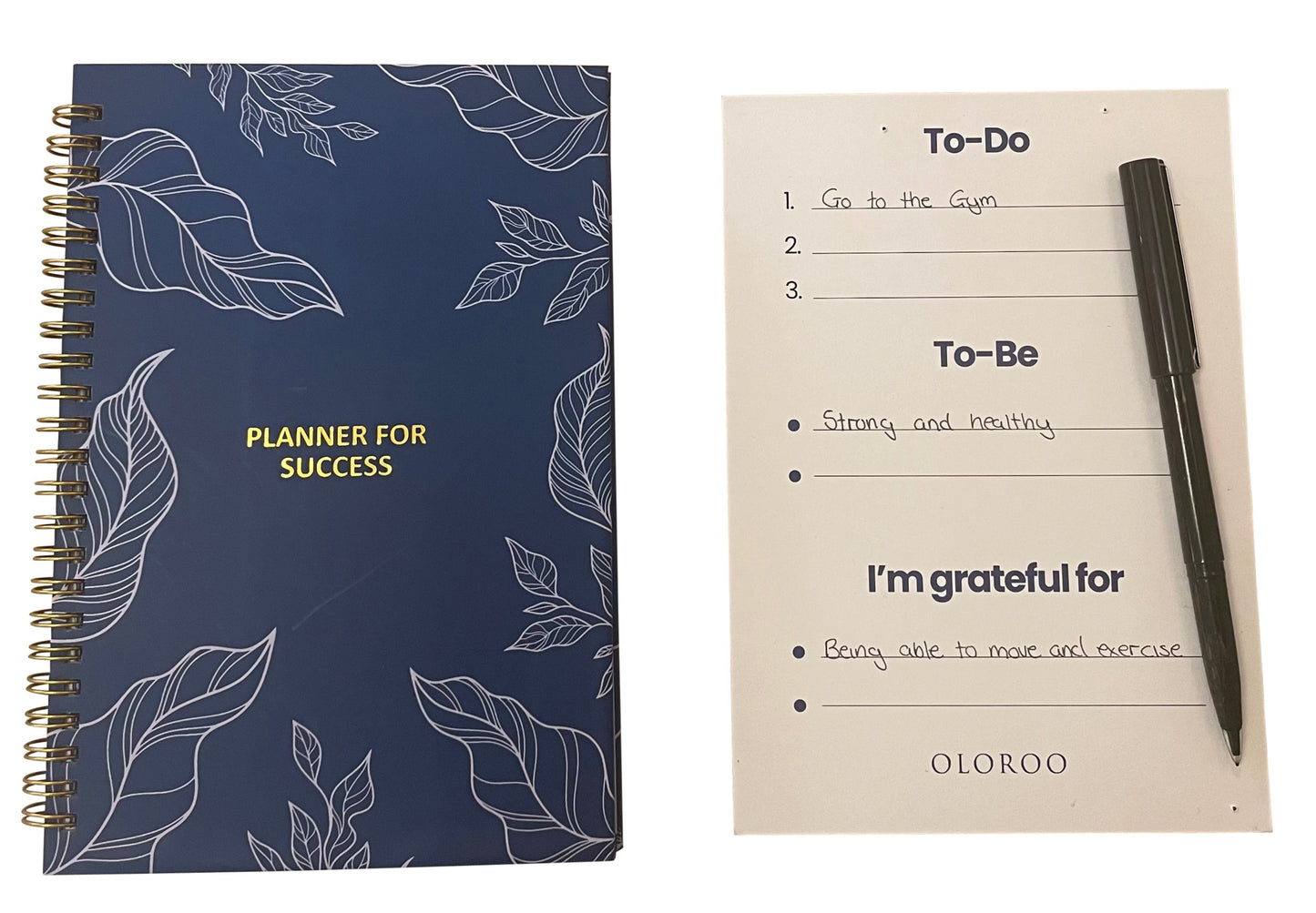 Planner & Motivational Card Set with Free Silver Foldable Stand